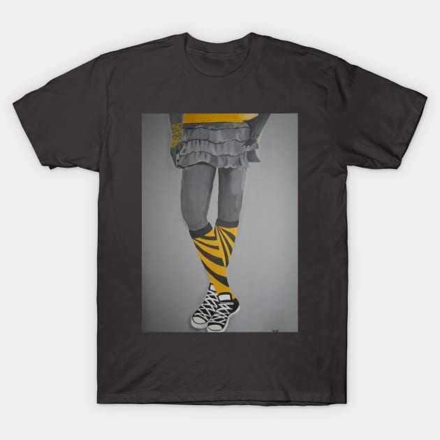 yellow skirt knee socks T-Shirt by laurie3